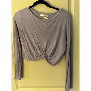 Gaze Purple Thin Longsleeve Knot Top Women'x Sz Medium